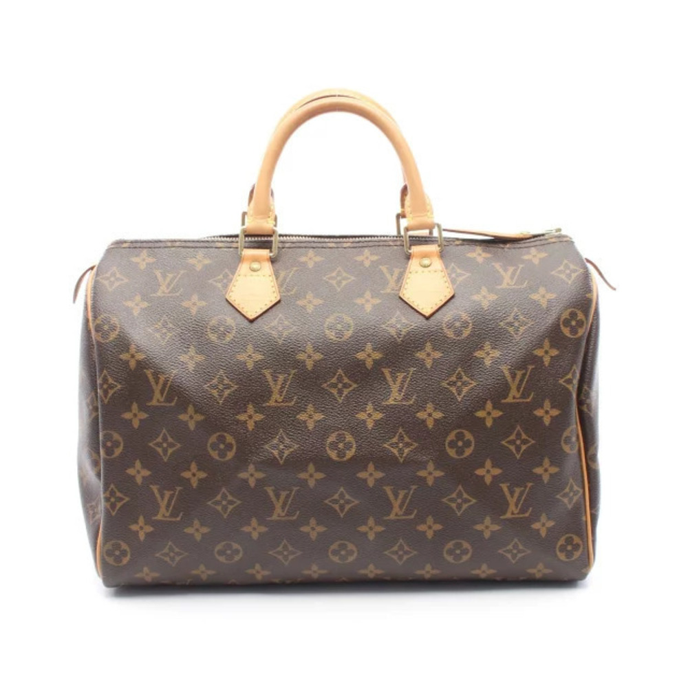 Louis Vuitton Speedy Monogram Handbag Canvas Leather Brown